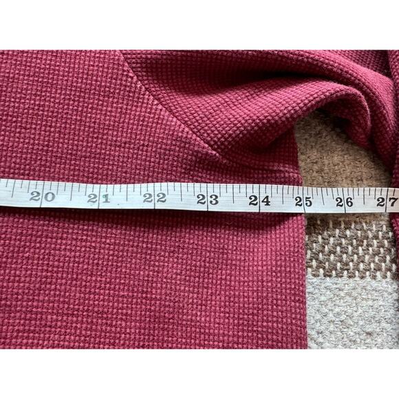 Vintage Blue Fish Women’s Thermal Coffee Red Crop Shirt 2 Large 3/4 Art To Wear - Picture 6 of 14